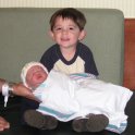 Nick holds Julia